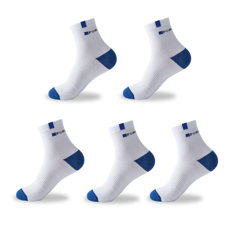 Socks Men's Mid-Calf Length Socks Athletic Socks Four Seasons Breathable Sweat Absorbing Sports Casual Men's Socks Cotton Factory Wholesale