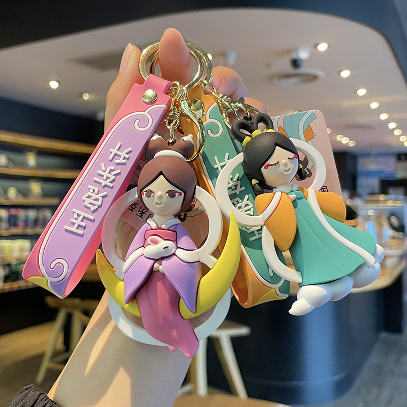 genuine cartoon changxiang moon pvc keychain national fashion promotional novelties girl‘s backpack mobile phone ornaments