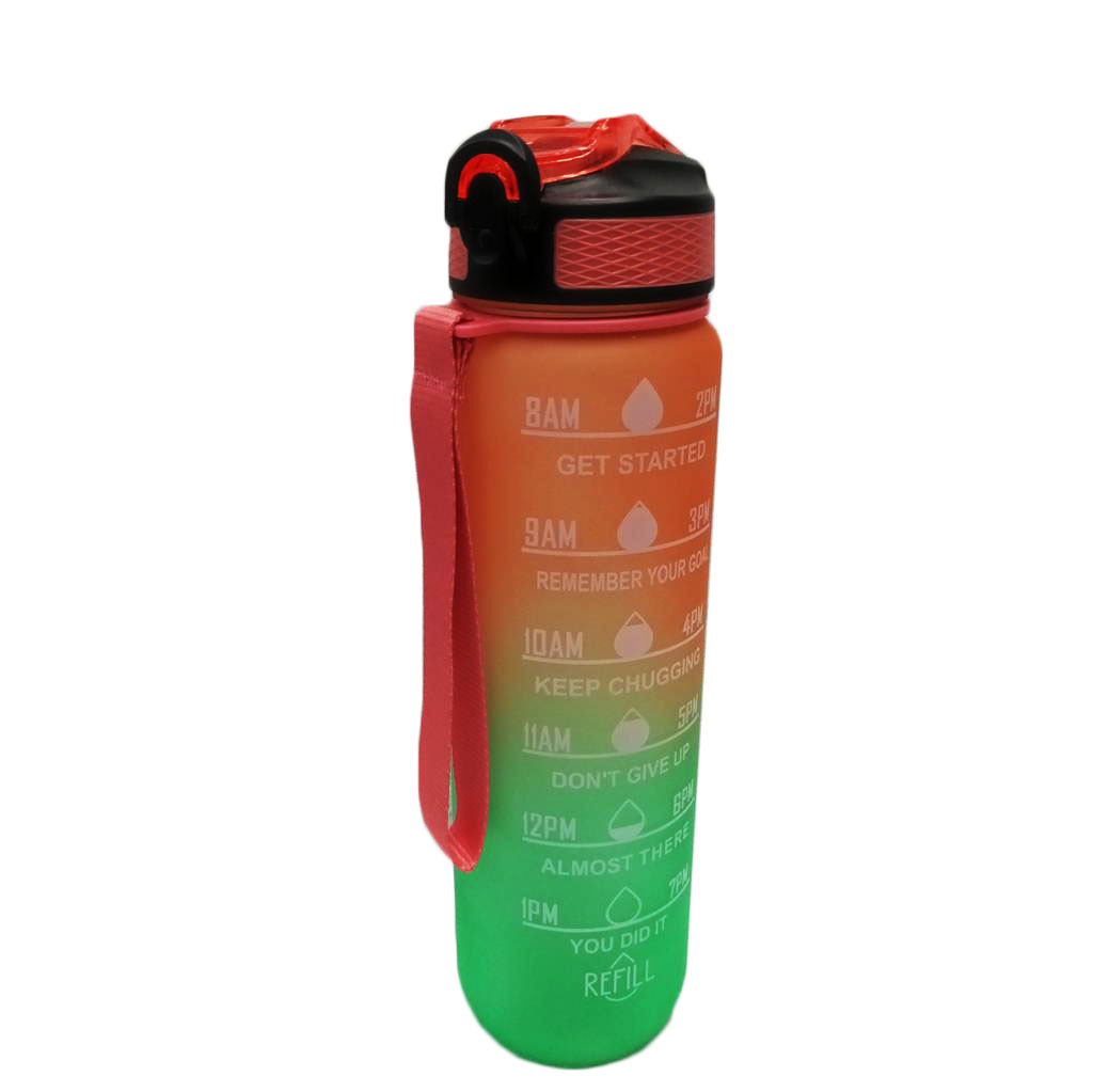 Sports Bottle with Lock Large Capacity Bounce Cover Cup with Straw Internet Celebrity Gift Gradient Sports Bottle RS-201669