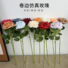 婚庆仿真单支玫瑰花礼堂插花客厅布置家居绢花装饰道具仿真花批发