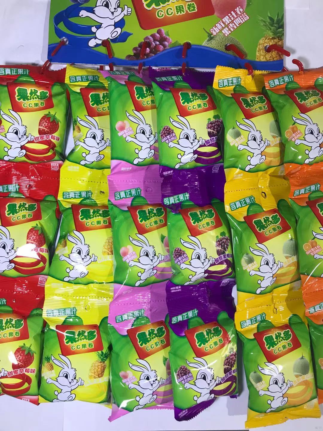 果然多果汁果卷15克*30包混合创意水果软糖儿童休闲零食怀旧食品