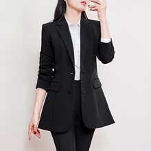 加肥加大码西装外套女中长款胖mm春秋修身职业正装西服套装工作服