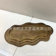 铁艺梯田造景盘酒店餐桌摆花新中式微景观托盘仿真花插花容器