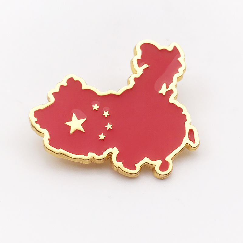 现货中国国旗胸章 孟晚舟同款胸针 五星红旗胸徽 旗形红五星徽章