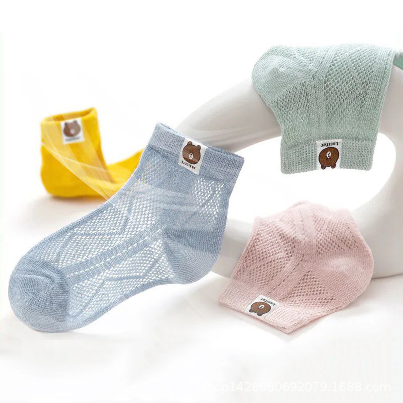 Children's Socks Cross-Border New Arrival Baby Girl Boy Western Style Mesh Tube Socks Baby Boat Socks Girl Summer Babies' Socks