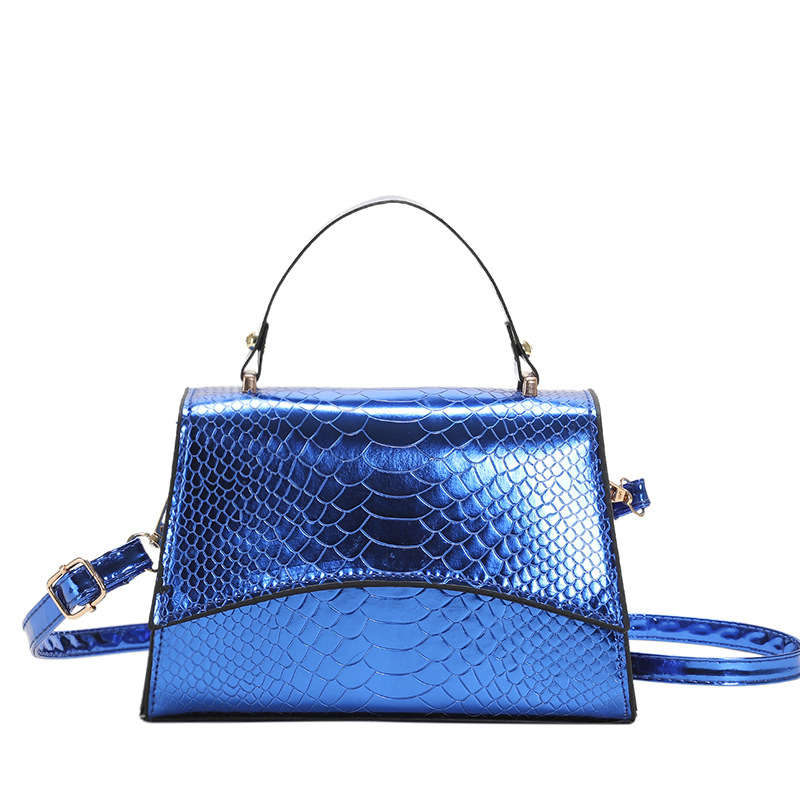 Paint Contrast Color Portable Small Square Bag 2023 Spring and Summer Crocodile Pattern Shoulder Underarm Bag Fashion Simple Solid Color Women Bag