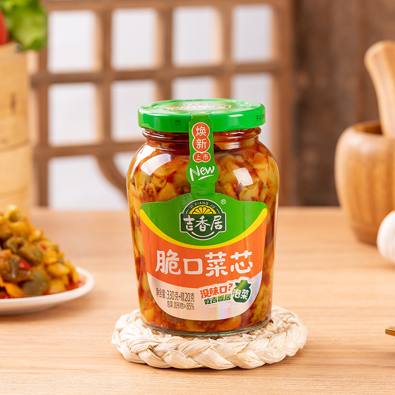 【吉香居】爽口下饭菜酸菜香辣多口味泡菜瓶装榨菜350g【批发】