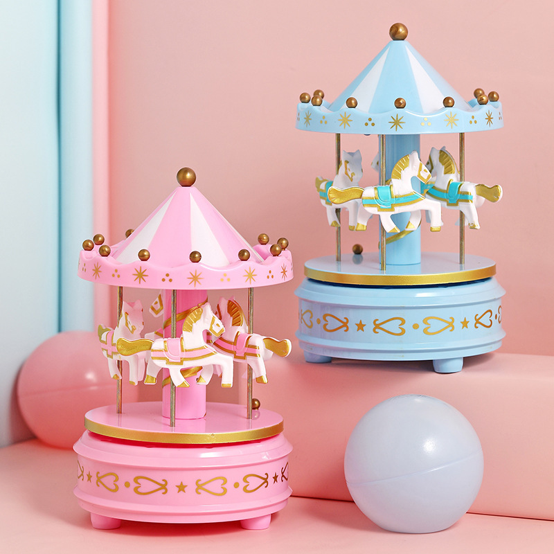 Carousel Music Box Sky City Birthday Student Graduation Commemorative Gift Christmas Luminous Music Box