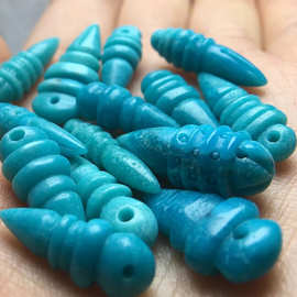 厂家批发湖北原矿绿松石雕刻金刚杵 高瓷度玉化料 diy挂件配饰