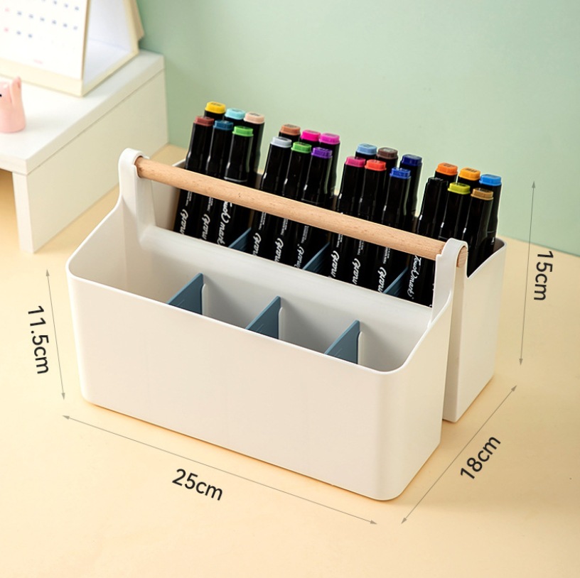 Large-Capacity Pen Container Children's Watercolor Pen Marker Pen Brush Storage Box Book Desktop Boys and Girls Stationery Pencil Barrels