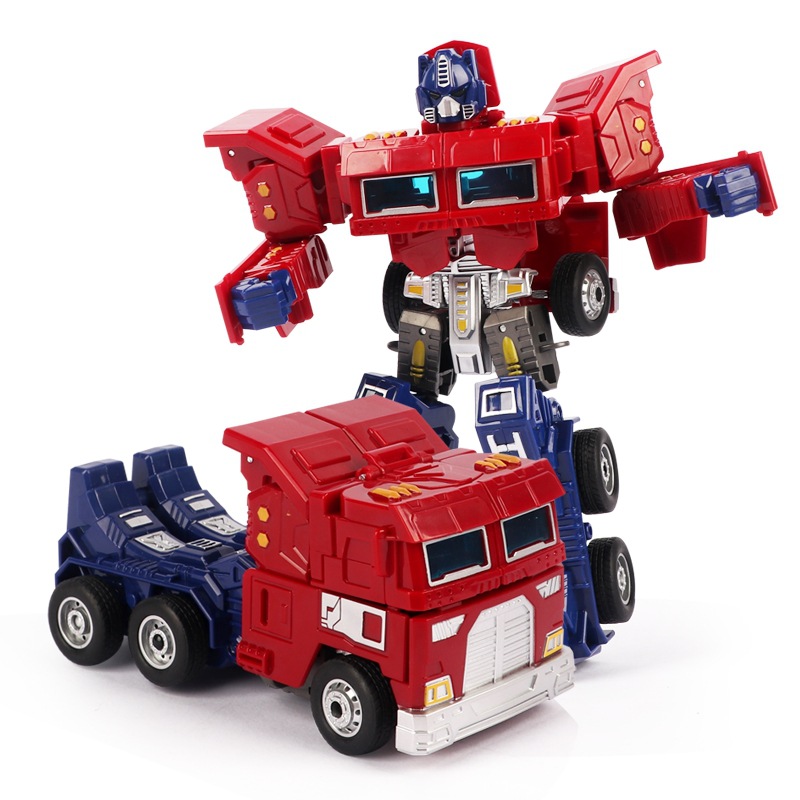 Deformation Toy Robot Diamond Model Car Transformer Optimus Truck War Police Hand-Made Genuine Children and Boys