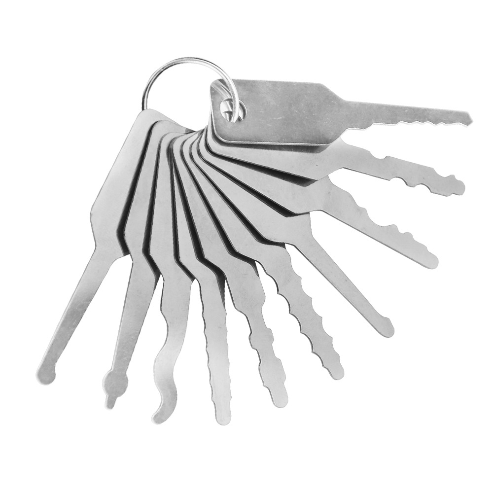 厂家直供现货钥匙胚10合1钥匙串车钥匙胚机配钥匙批发汽车钥匙胚