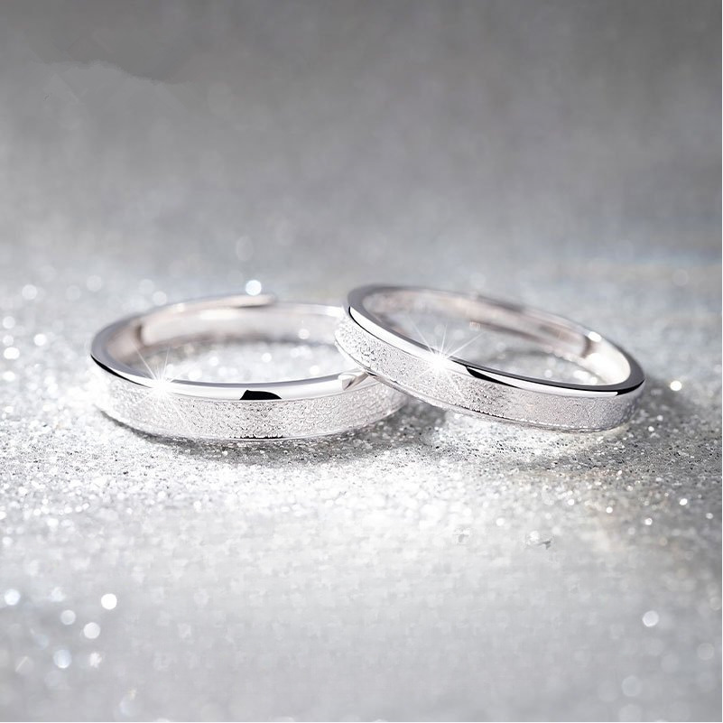 pt950铂金戒指女素圈莫桑石钻戒情侣对戒18k白金求结婚情人节礼物