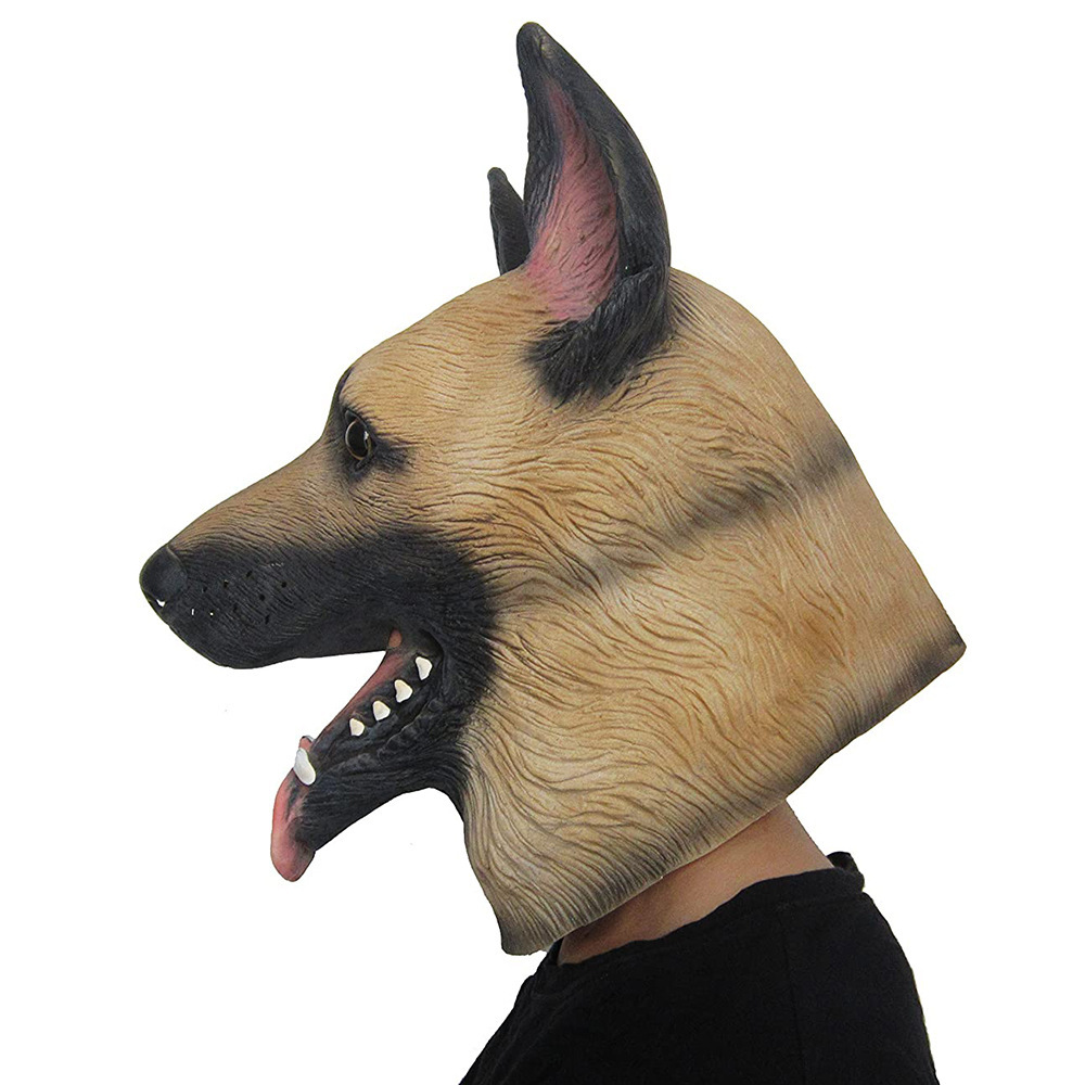亚马逊热销万圣节动物狗面具派对舞会酒吧狼狗乳胶头套哈士奇面具
