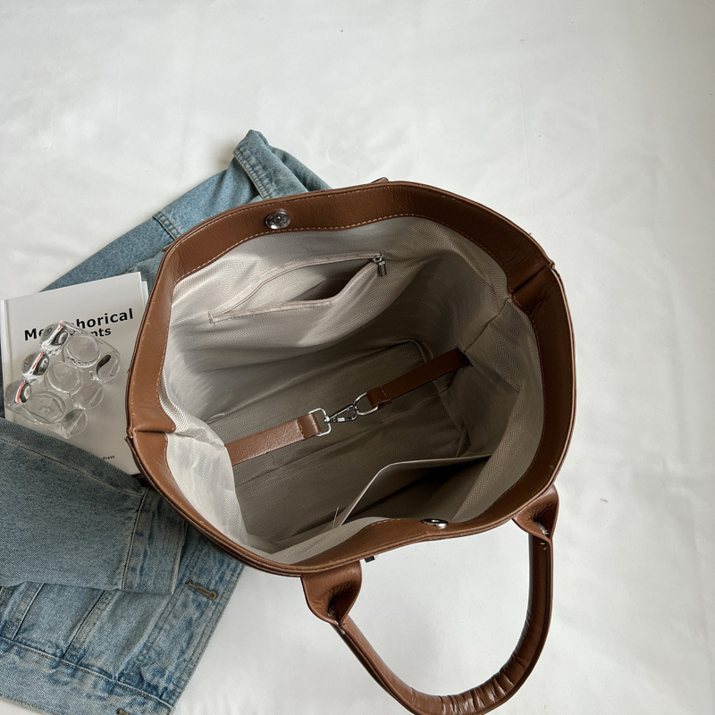 Tote Bag for Women 2022 Autumn and Winter New Korean Style Fashionable All-Matching Elegant Shoulder Bag Special-Interest Design Retro Handbag