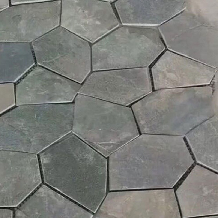 青石板冰裂纹 别墅庭院景区不规则铺地砖 花园户外铺地碎拼文化石