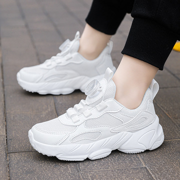 男童小白鞋女童白色运动鞋网面儿童白鞋中小学生春秋夏季单网鞋子