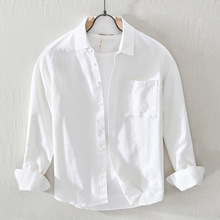 GM817纯棉日系新款单口袋美式休闲衬衫男士春季宽松大码港风长袖