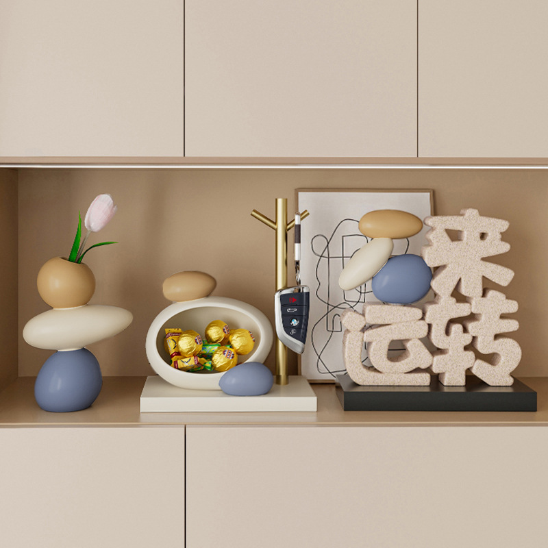 石来时来运转办公桌装饰摆件玄关客厅电视柜装饰品新家乔迁礼物