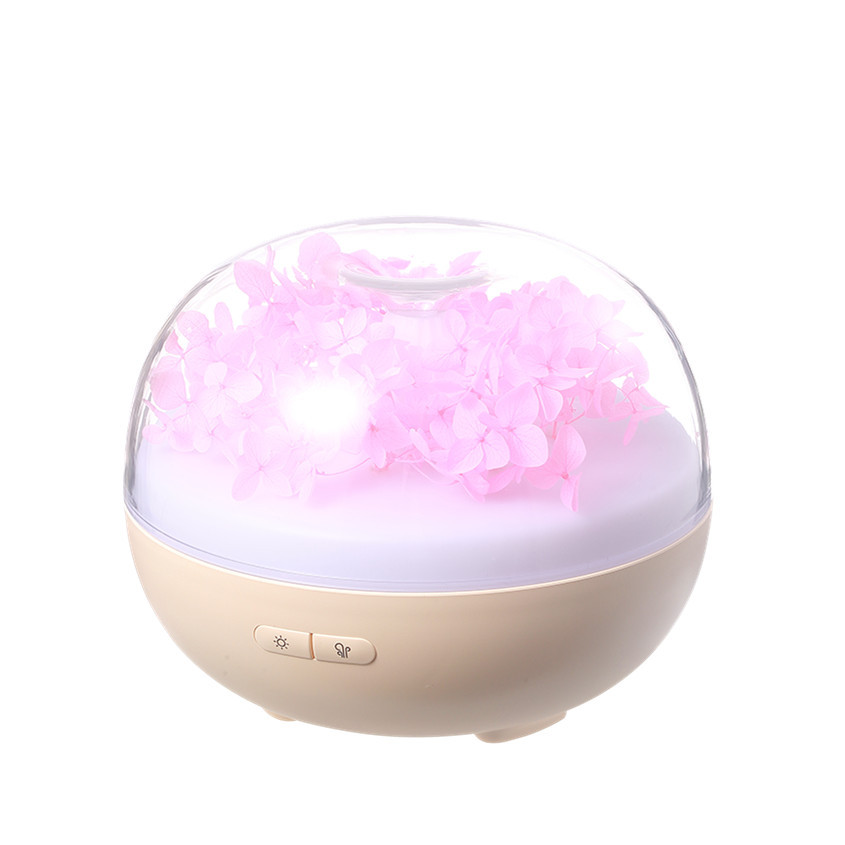 Flower Aroma Diffuser Seven-Color Ambience Light Night Light Plug-in Type USB Cable Cross-Border Humidifier Good-looking