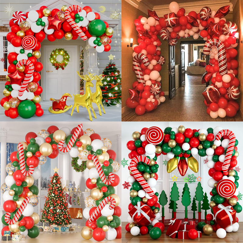 Christmas Balloons Suit Festival Decoration Supplies Scene Layout Kindergarten Supermarket Party Balloon Chain Suit Wholesale