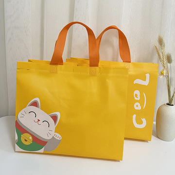 现货童装无纺布手提袋子服装店手提袋批发印logo女装购物袋衣服袋