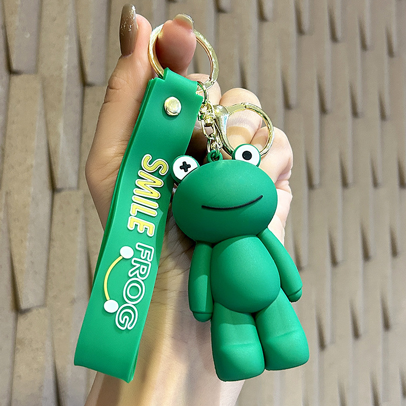 Cartoon Long Leg Frog Keychain Cute Doll PVC Epoxy Pendant Bag Hanging Ornament Car Key Chain Wholesale