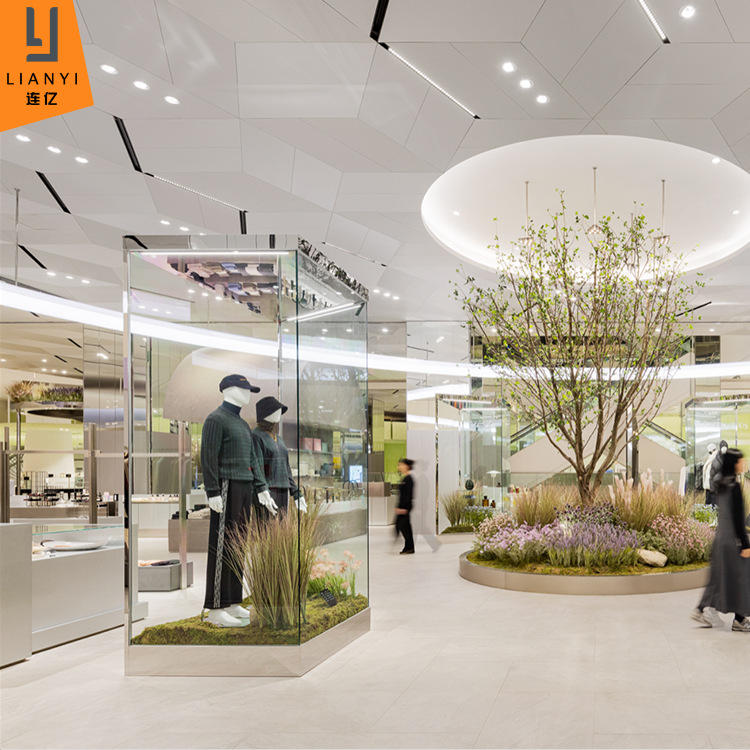 服装展示柜今日报价走势分析-不锈钢服饰喷涂靠墙展示展柜展架