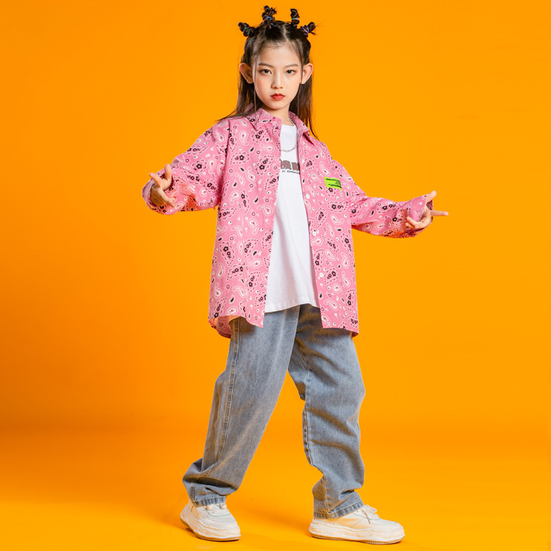 0成交3件儿童街舞套装男童嘻哈工装衬衫hiphop潮牌童装少儿街舞演出