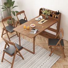 加能量北欧可折叠实木餐桌小户型家用饭桌子餐边柜伸缩餐桌椅组合