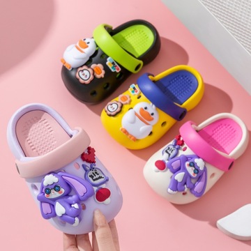 eva洞洞鞋男童女童夏季外穿厚底防滑卡通小童居家沙滩儿童洞洞鞋-阿里