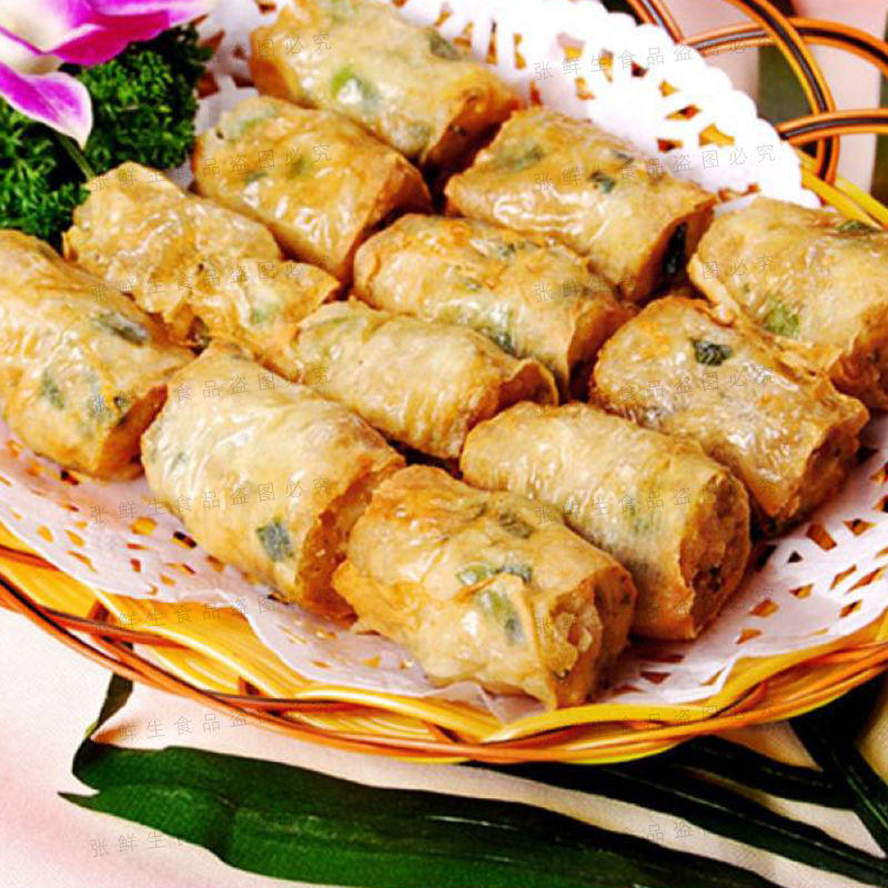 豆皮肉卷潮汕特色风味炸粿肉家庭菜排档油炸肉卷酒店餐厅油炸小吃