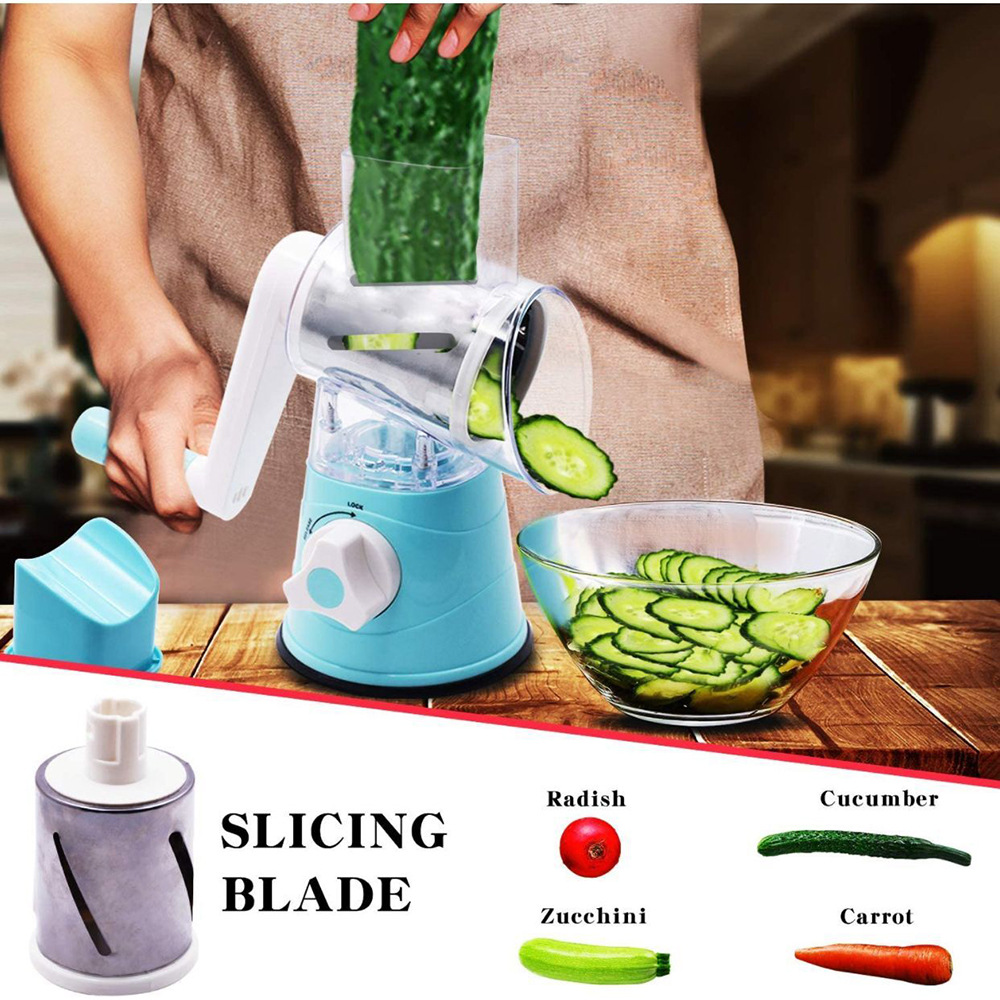 Hand Roller Multi-Function Vegetable Chopper Minced Food Machine Vegetable Cutter Shredding and Slicing Hand Kitchen Gadget