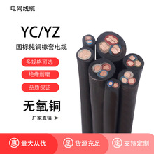 国标橡套软铜电缆YZ/YC2芯3芯 6 10 16 25 平方 橡胶电缆现货批发