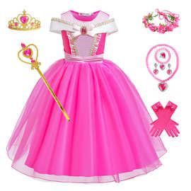 2019女童贝尔连衣裙外贸礼服裙睡美人艾洛公主裙女童演出服蓬蓬裙