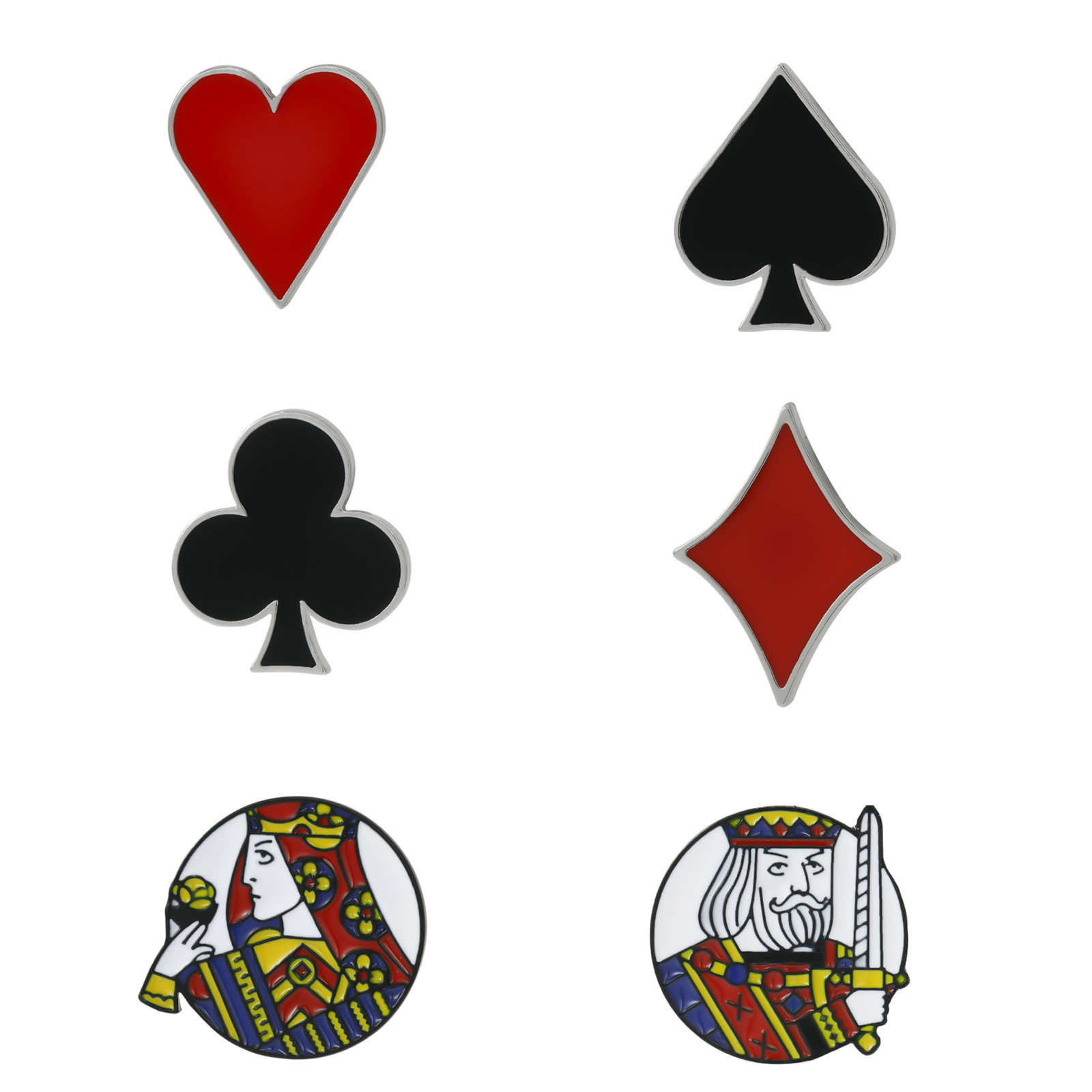 扑克牌老a金属滴油胸针单个装衣领针胸针poker jewelry亚马逊货源