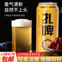 12罐/500ml【扎啤啤酒】8度原浆精酿啤酒听装鲜啤罐装白啤礼盒装