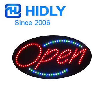 led招牌椭圆形open sign 招牌 led炫彩灯箱open营业中发光字灯箱