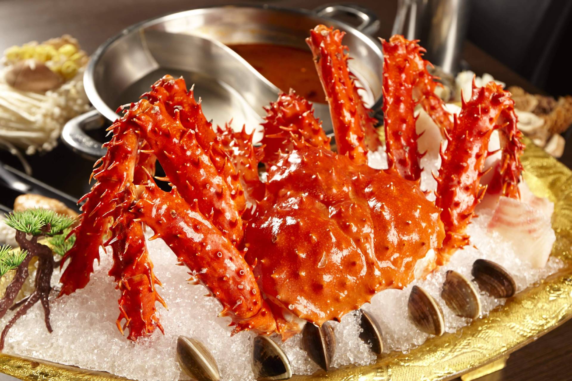 冰鲜帝王蟹海鲜水产新鲜长脚蟹海蟹特大螃蟹酒店自助餐供应皇帝蟹