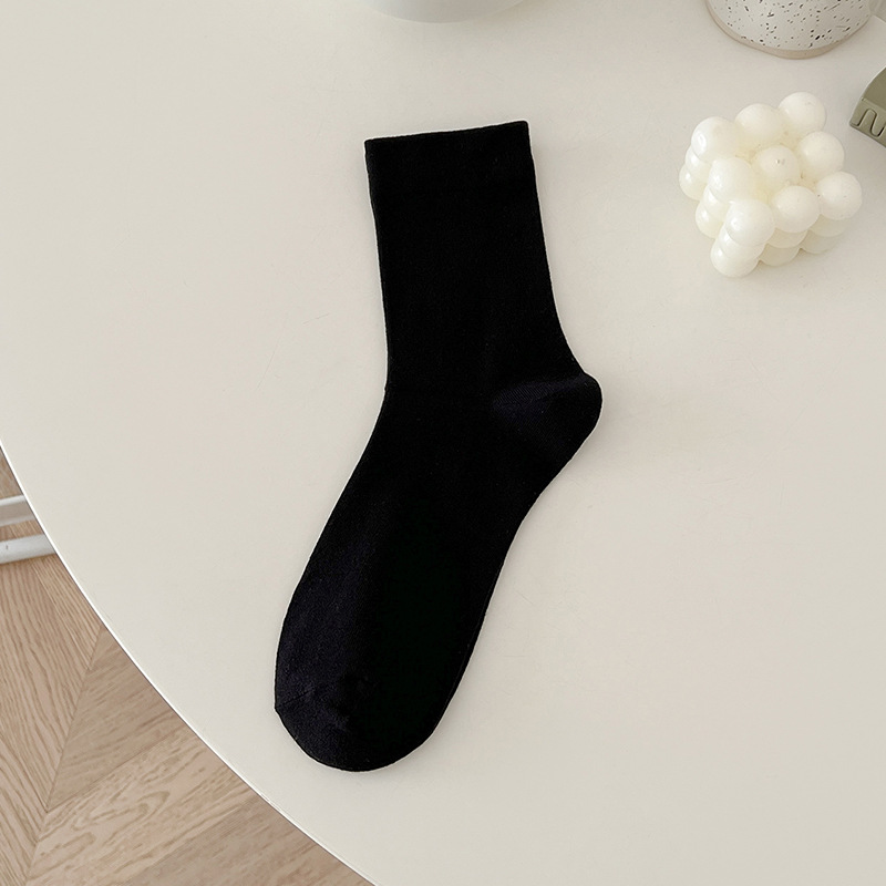 Suxinaimin Maternity Socks TikTok Same Style White Bunching Socks Spring/Summer Ins Trendy Japanese Style Loose Top Mid-Calf Length Socks