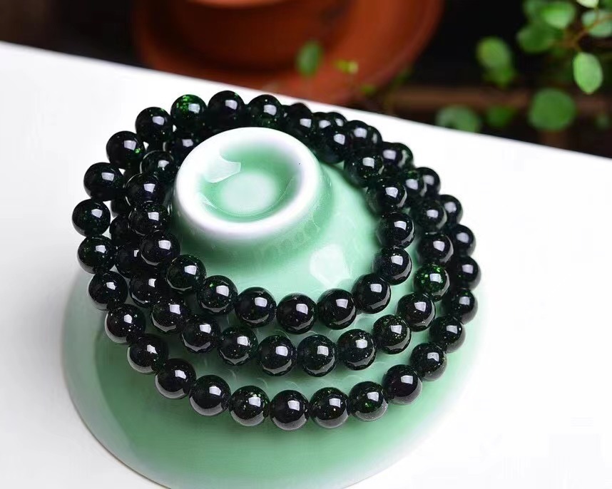 新款生命之光绿沙石圆珠153圈手链 尺寸6mm左右 晶体水润简单大方