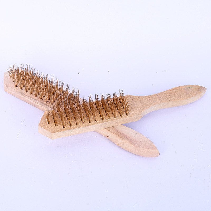 Factory Wholesale Wire Brush with Wooden Handle Wooden Handle Smooth Angle Grinder Derusting Wire Wheels Metal Surface Cleaning Brush