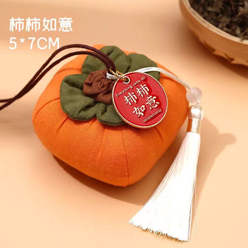 Dragon Boat Festival Sachet Perfume Bag Factory Direct Sales Argy Wormwood Lucky Persimmon Pendant Handmade DIY Material Package Lotus Seedpod Section