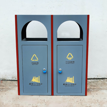 不锈钢垃圾桶两分类户外垃圾桶时尚简约垃圾箱小区景区公园果皮箱