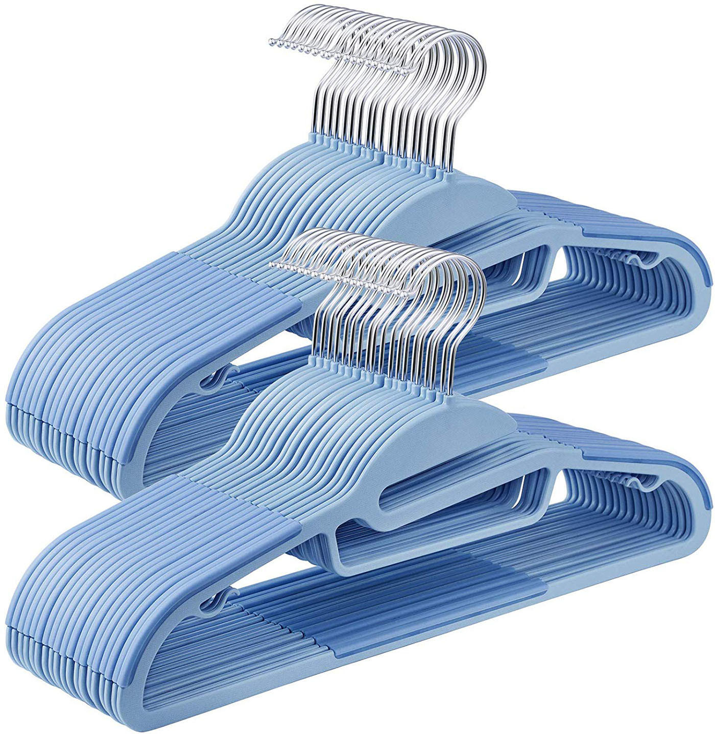 热销 塑料衣架蓝色卡条衣架男女款防滑挂家用衣服架子衣撑直销
