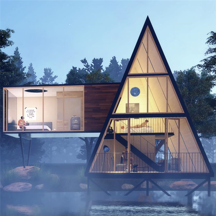 景区三角网红景观民宿小木屋玻璃观景露营移动创意移动酒店住宿