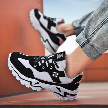 苹果厚底熊猫鞋网面透气老爹鞋学生跑步鞋潮鞋轻便实心底