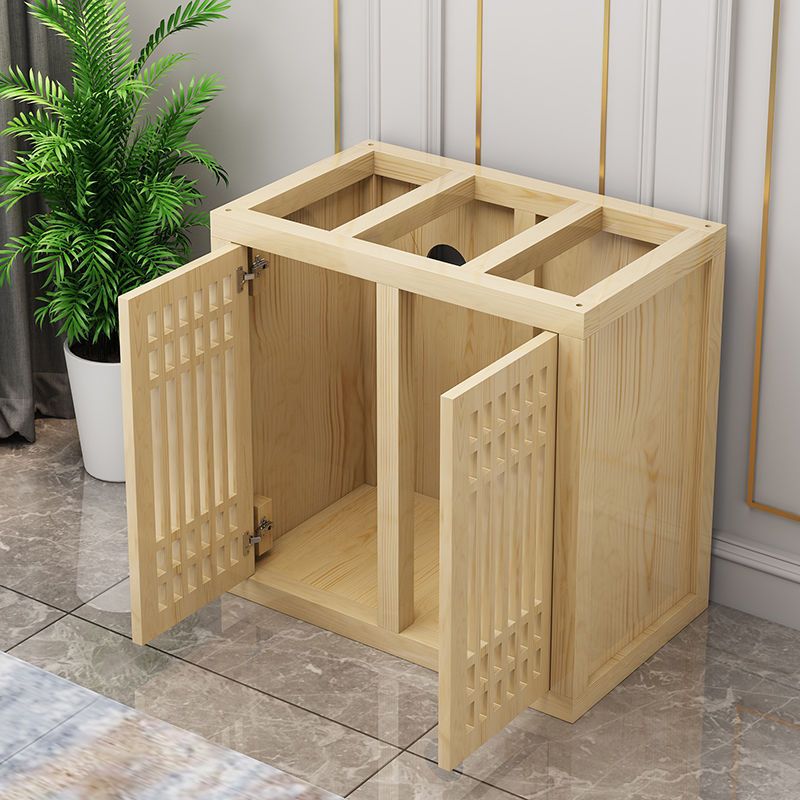 实木鱼缸底柜底座水族箱客厅草鱼缸架子松木承重隔断柜鱼缸柜