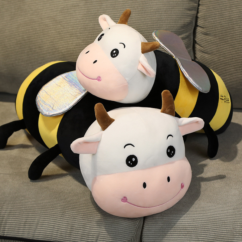 网红可爱牛bee公仔毛绒玩具软萌床上睡觉长条抱枕蜜蜂玩偶布娃娃
