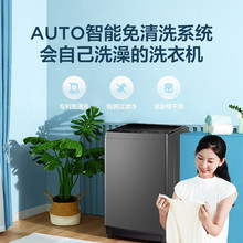 美的10公斤全自动宿舍洗衣机免清洗大容量家用波轮MB100ECO-H01MH